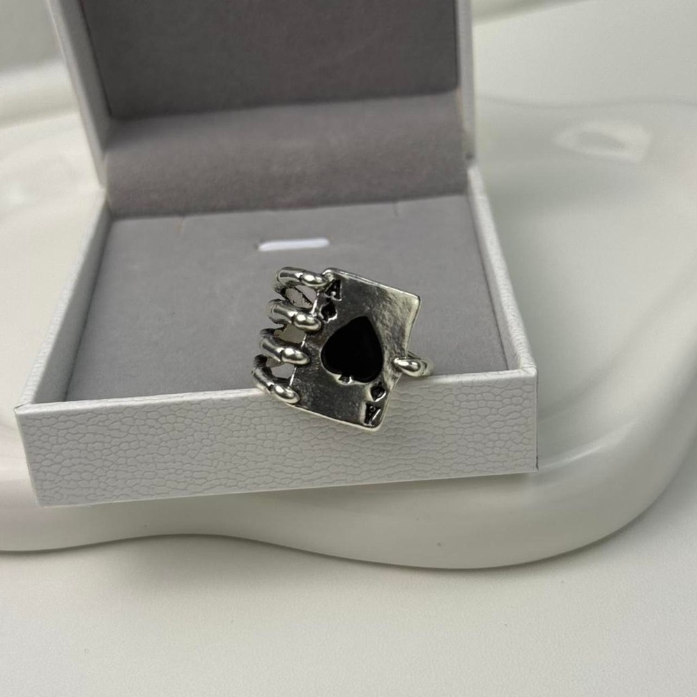 Silver Ace of Spade Card Ring